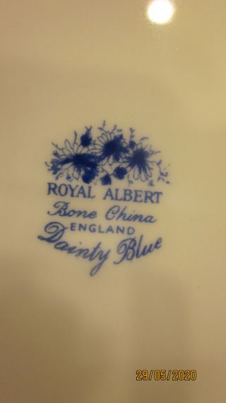 Pristine Royal Albert Fine China Dainty Blue oval Serving Platter 15.  5” 3