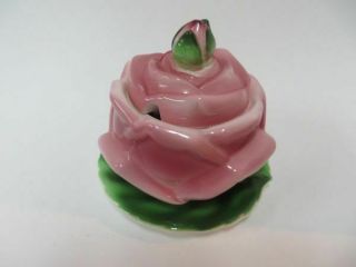 Countess Rose Japan Sugar Jam Condiment Jar Bowl Attached Underplot Pink Bud