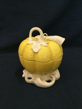 Mottahedeh Vista Alegre Porcelain Yellow Pumpkin Covered Bowl