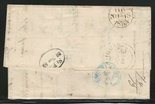 Danish West Indies 1853 Stampless Cover with 3 Page Letter,  St.  Croix to Denmark 2
