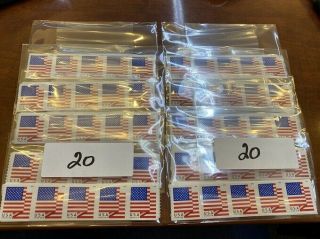 10 Packets Of 20 Us Flag Forever Postage Stamps 200 Total $110 Value