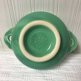 Vintage Fiesta Cream Soup Bowl Lug Handles Fiestaware Light Green 3