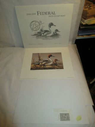 Rw75 2008 - Us Federal Duck Stamp Print - Signed Joe Hautman 2280/10,  500