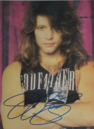 Jon Bon Jovi Hand Signed 8x10 Photo W/holo