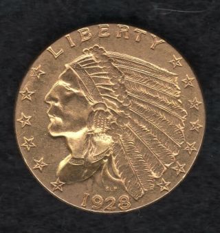 1928 Indian Head Quarter Eagle 2.  50 Dollar Gold Coin