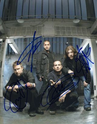 Creed Group Signed 8x10 Photo W/coa Creed My Own Prison Stapp Tremonti Flip