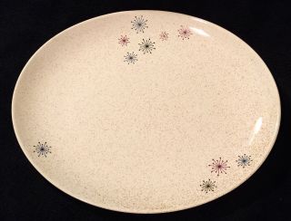 Vintage Atomic Celeste Ws George Half Century Star Oval Serving Platter Rare
