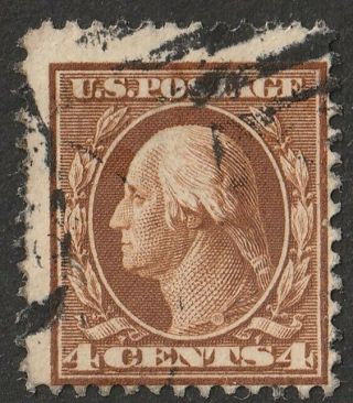 Us Scott 360 George Washington 4¢ Orange Brown Bluish Paper 1909 Issue