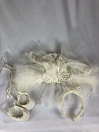 American Girl Doll Swan Lake Ballet Costume Dress,  Feathers,  Headdress,  Shoes