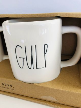 Rae Dunn Sip Gulp Oversized White Coffee Tea Mugs Set 3