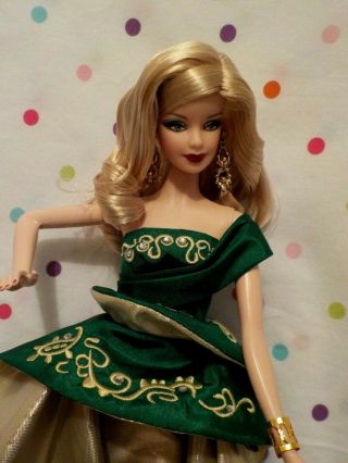 Gorgeous Model Muse Barbie Doll,  Blonde Hair,  Green Gown,  Holidayshoes,  Mattel,  Excd