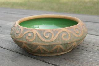 Vintage Red Wing Union Stoneware Brushware Pottery Bulb Vase Bowl 6 - 1/4 "