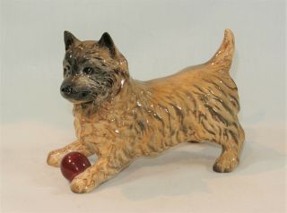 Beswick English Porcelain Dog With Ball Figurine Cairn Terrier