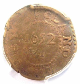 1652 Massachusetts Oak Tree Sixpence (6p,  6pence) - Pcgs Vg Detail - Rare Coin