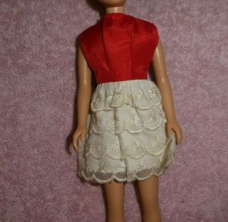 Vintage Barbie Skipper Clothes - Vintage Skipper Clone Red And White Dress