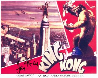 Fay Wray Signed King Kong 8x10 W/ Giant Ape Empire State Bldg Nyc Skyline