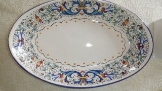 Deruta Italy Raffaellesco 13x8 Inch Serving Dish Bowl Platter Tray Majolica