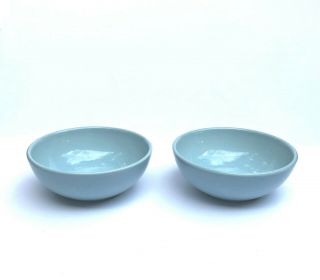 Russel Wright Iroquois Casual Ice Blue 2 Cereal Bowls Mid Century Modern Design