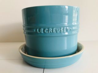 Le Crueset Herb Planter With Tray Turquoise