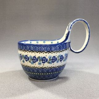 Boleslawiec Polish Pottery Ceramika Artystyczna Loop Handle Bowl