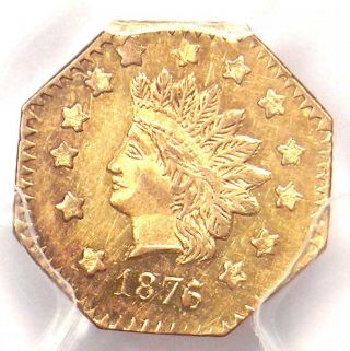 1876/5 Indian California Gold Dollar Coin G$1 Bg - 1128 R5 - Pcgs Au Details