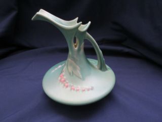 Vintage Roseville Pottery Ewer Water Pitcher Vase 6 3/4 " Height 6 " Width Green