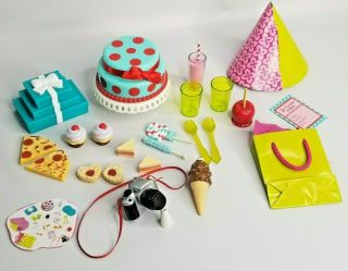 Our Generation Birthday Party Accessory Set Cake Presents For 18 " Doll