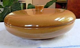 Vintage Russel Wright Apricot Iroquois Round Covered Divided Vegetable Bowl Lid
