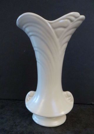 Vintage Shawnee Pottery 9” Matte White Vase,  Marked Usa But 100 Shawnee.