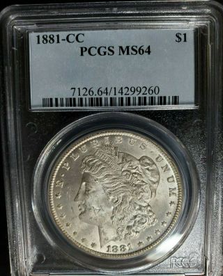 1881 - Cc Morgan Silver Dollar - Graded/certified By Pcgs As Ms64