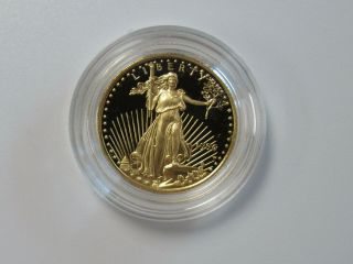 Us 1996 W American Gold Eagle 1/4 Oz Gold Proof Coin $10 Ten - Dollar In Capsule