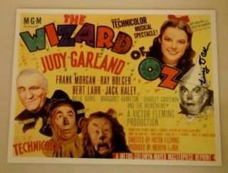 Hand Signed Tiny Doll Munchkin Wizard Of Oz Color Movie Poster 8 " X 10 "