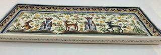 Ceramica de Coimbra Portugal XVII Hand Painted Serving Cheese Tray 3
