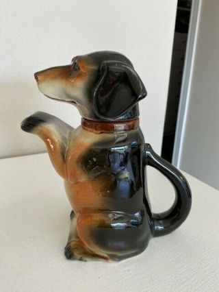 Vintage Occupied Germany Erphila Dachshund Dog Ceramic Teapot 6703b
