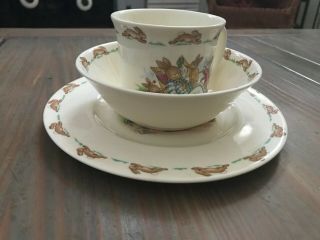 Royal Doulton Bunnykins Vintage Tea Cup Mug,  Plate And Bowl Set
