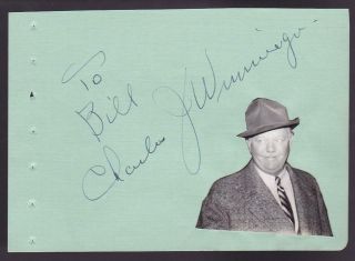 Charles Winninger (d.  1969) Signed Album Page Autographed Photo Actor Show Boat