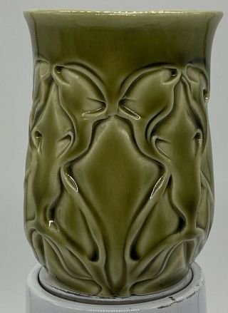 Artist Lora Rust Atlanta N.  Ga Studio Art Pottery Unique Sage Green Cup/tumbler