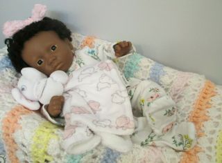 Cute Anatomically Correct African American Baby Girl Doll By Kaplan