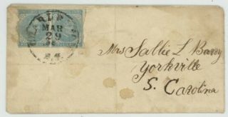 Mr Fancy Cancel Csa 7pr Cover Tied Charleston Sc Cds From Soldier Correspondence