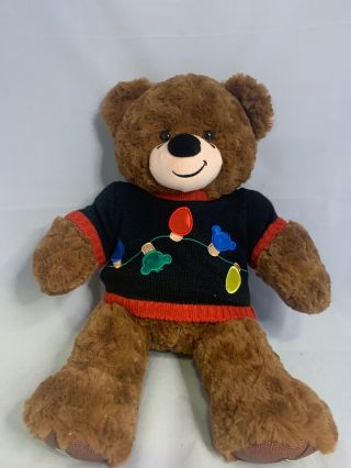 Build A Bear Plush Stuffed 17 " Animal Brown Football Bear Nfl Sweater Christmas