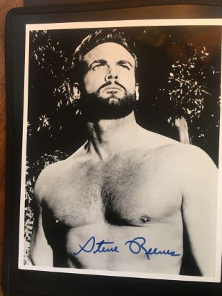 Steve Reeves Autograph 8 X 10 B,  W Photo Hercules Bare Chested Signed In Person
