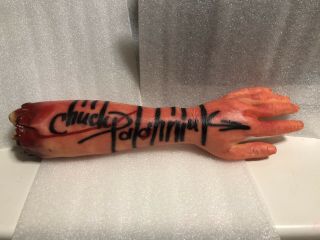 Chuck Palahniuk Signed Severed Rubber Arm Weird Collectible - Fight Club Author