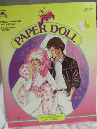 Paper Dolls " Jem " 1986 Golden Books Hasbro Inc.  Uncut