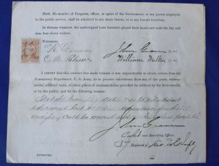 Mayfairstamps Us Revenue 1864 Wisconsin Civil War Rations Document 37th Regiment