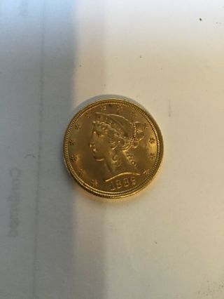 1882 Gold Liberty Half Eagle $5 Dollar U.  S.  Gold Coin
