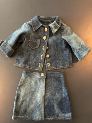 18 In American Girl Doll Denim Jacket And Skirt Outfit