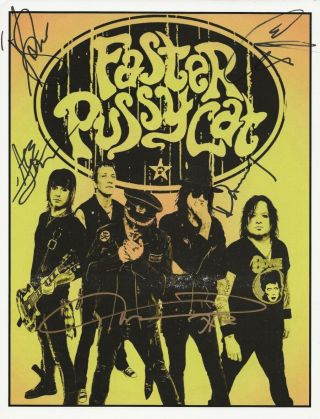 Faster Pussycat Band Real Hand Signed 8.  5x11 " Photo 2 Taime Downe,  4