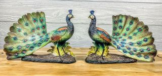 Artmark Made In Japan Mid Century Modern Set Of 2 Matching Peacocks