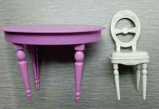 2008 Barbie 3 - Story Dream Townhouse Kitchen Dining Room Table & Chair Furniture