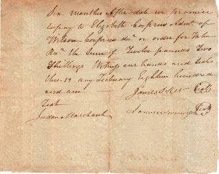 1801,  Virginia,  Ten Cent Revenue,  Embossed,  Promissory Note Signed